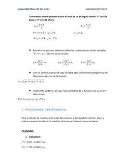 Universidad Mayor De San simón 
Laboratorio De Física l
Tomaremos como ejemplo buscar el área de un triángulo donde “x” será
