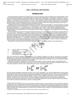 USP Optical Rotation Guidelines | PDF | Chirality (Chemistry ...