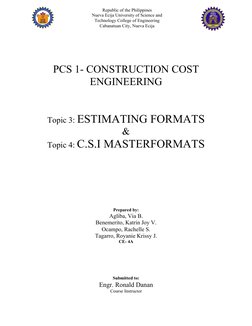 Csi Engineering Format Understanding CSI MasterFormat in Estimating | PDF | Specification ...