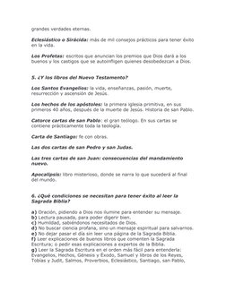 grandes verdades eternas.
Eclesiástico o Sirácida: más de mil consejos prácticos para tener éxito
en la vida.
Los Profetas: e