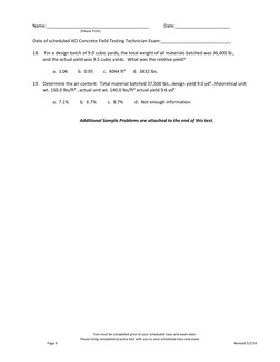 ACI Grade 1 Field Testing Practice Test | PDF | Concrete | Thermometer
