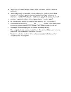  
What types of financial aid are offered? What criteria are used for choosing 
recipients? 
 
What opportunities are avail
