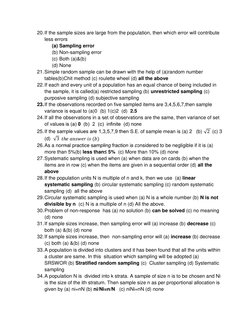 20.If the sample sizes are large from the population, then which error will contribute
less errors
(a) Sampling error
(b) Non