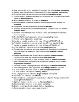 54.If the number of units in a population is unlimited, it is called infinite population.
55.If all the units of a population