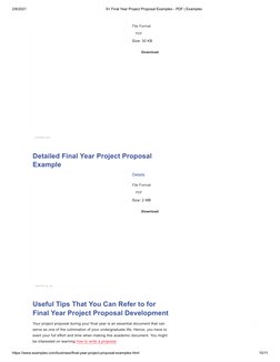 9+ Final Year Project Proposal Examples - PDF - Examples | PDF | Page ...