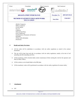 Earthwork Excavation Method Statement | PDF | Occupational Safety And ...