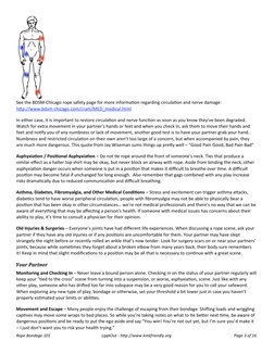 See the BDSM‐Chicago rope safety page for more information regarding circulation and nerve damage:
http://www.bdsm‐chicago.c