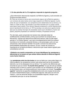 3. En dos párrafos de 8 a 10 renglones responde la siguiente pregunta.
¿Qué información desconocías respecto a la Reforma Agr