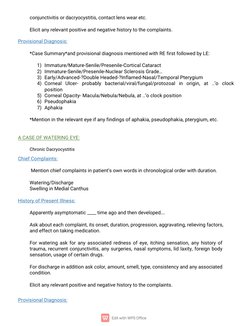 Ophthalmology Case Proforma Guide | PDF | Human Eye | Ophthalmology