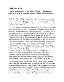 Resumen de la NIIF 1 | PDF | normas internacionales de INFORMACION ...