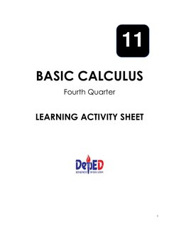 i
BASIC CALCULUS
Fourth Quarter
LEARNING ACTIVITY SHEET
11