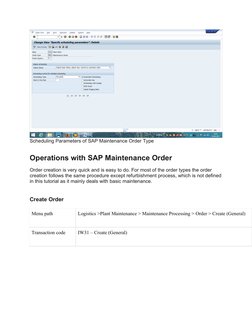 SAP PM Maintenance Order Tutorial | PDF | Parameter (Computer ...