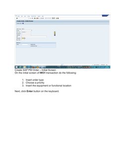 SAP PM Maintenance Order Tutorial | PDF | Parameter (Computer ...