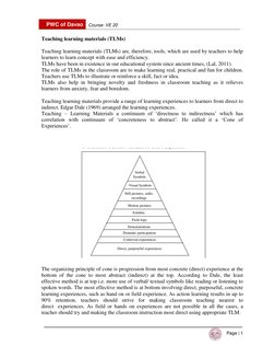 PWC of Davao 
Course: VE 20  
 
Page | 1 
 
Teaching learning materials (TLMs)  
 
Teaching learning materials (TLMs) are, th