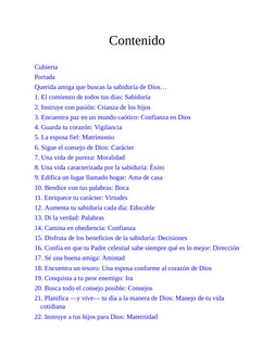 Contenido
Cubierta
Portada
Querida amiga que buscas la sabiduría de Dios…
1. El comienzo de todos tus días: Sabiduría
2. Inst