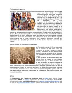 Período de entreguerras
Se conoce como período de entreguerras o interbellum al periodo histórico del siglo XX
que
 
va
 
de