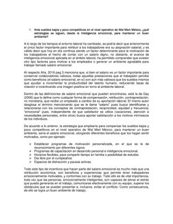 1. Ante sueldos bajos y poco competitivos en el nivel operativo de Wal Mart México, ¿qué 
estrategias se siguen, desde la