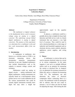 Multimeter Matlab Science Multimeter Experiment Lab Report | PDF | Electrical Engineering | Metrology