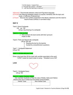1.In this lesson, I expect that _______________________.
2. Through this Lesson, I will learn __________________.
3.  I will