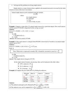 4. Solving real-life problems involving simple interest  
           
             Simple interest is a type of interest that