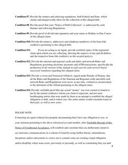 Condition #7. Provide the statutes and enforcing regulations, both Federal and State, which 
clearly and unequivocally allow