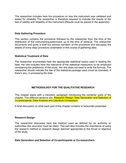 The researcher includes here the procedure on how the instrument was validated and
tested for reliability The researcher is t