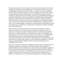 La naturaleza general de la ciencia es que se basa en datos que se obtienen a través de los 
sentidos, esto es indicativo de