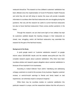 restaurant should be. This research on how Jollibee’s customers’ satisfaction has
been affected since the implementation of C