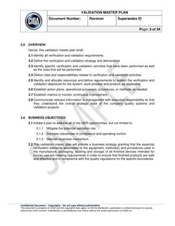 CIQA Validation Master Plan Sample Template | PDF | Verification And ...