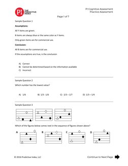 PI Cognitive Assessment 
 
 
 Practice Assessment 
© 2016 Predictive Index, LLC 
 
Continue to Next Page  
Page 1 of 7 
S