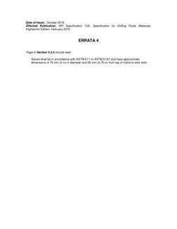 API Specification 13A Errata Update | PDF | Technology & Engineering