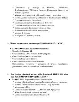  Conexionado 
y 
montaje 
de 
PullCord, 
LimitSwitch, 
desalineamientos, TiltSwitch, Sensores Ultrasonicos, Sensores de 
met