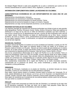 Regiones Geográficas de Colombia | PDF | Colombia | Andes