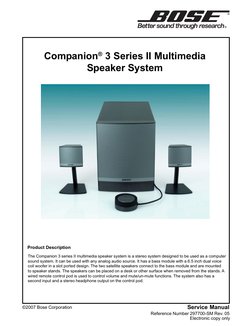 Companion 3 Series II Multimedia Speaker System: Product