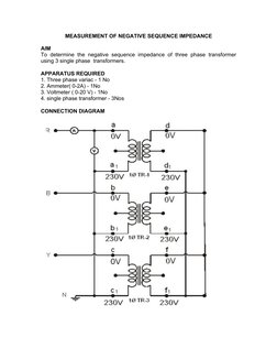 MEASUREMENT OF NEGATIVE SEQUENCE IMPEDANCE
AIM
To determine the negative sequence impedance of three phase transformer 
using