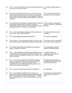53
54
55
56
57
57. El mejor delegado de personal es aquel que:
A. Es un buen negociador.
58
59
60
61
62
62. A su juicio, la m