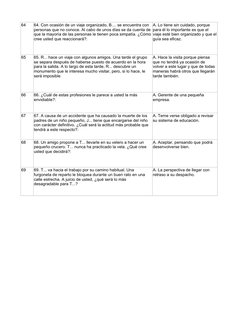 64
65
66
67
68
69
64. Con ocasión de un viaje organizado, B.... se encuentra con 
personas que no conoce. Al cabo de unos día