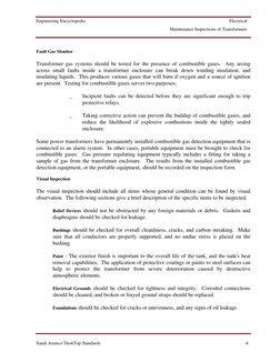 Engineering Encyclopedia
Electrical
Maintenance Inspections of Transformers
Saudi Aramco DeskTop Standards
6
Fault Gas Monito