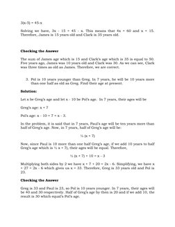 Age Problems with Solutions and Examples | PDF | Equations | Mathematics