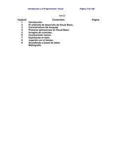 Introducción a la Programación  Visual                                 Página 2 de 168
INDICE
Capítulo
C
