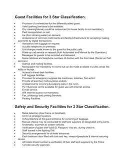 3 Star Hotel Requirements and Standards | PDF | Bathroom | Shower