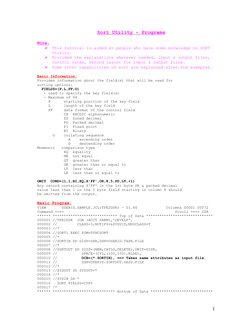JCL Sort Utility Examples and Usage | PDF | System Software | Binary ...