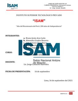 COMUNICACIÓN EFECTIVA II
CARRERA PROFESIONAL: información de sistemas
CICLO: II /Semana: 4
Lic. Jorge Camacho Saavedra
INSTIT
