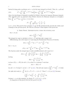 2
KEITH CONRAD
Instead of using polar coordinates, set x = yt in the inner integral (y is ﬁxed). Then dx = y dt and
(2.1)
J2