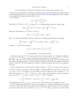 THE GAUSSIAN INTEGRAL
3
4. Fourth Proof: Another differentiation under the integral sign
Here is a second approach to ﬁnding