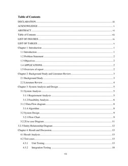 vii  
  
Table of Contents 
DECLARATION......................................................................................