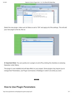 RPG Maker MV Plugin Basics Guide | PDF | Parameter (Computer ...