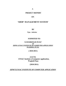 Shop Management System Project Report | PDF | Feasibility Study | Software