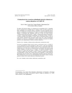 European Journal of Education and Psychology 
2009, Vol. 2, Nº 1 (Págs. 25-35) 
© Eur. j. educ. psychol. 
ISSN 1888-8992  //