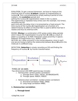 2D NMR                                                                                                                4/10/20